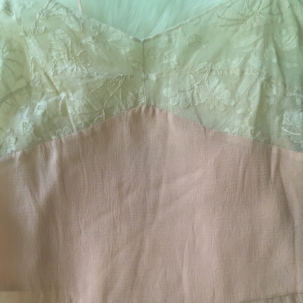 20s-30s Deco Silk Crepe Lace Step In Teddy Slip